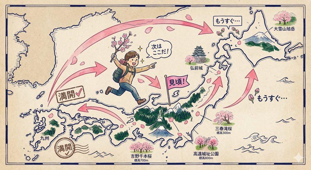 桜を何度も楽しむ裏技!?桜前線と標高の関係を知れば花見の達人に