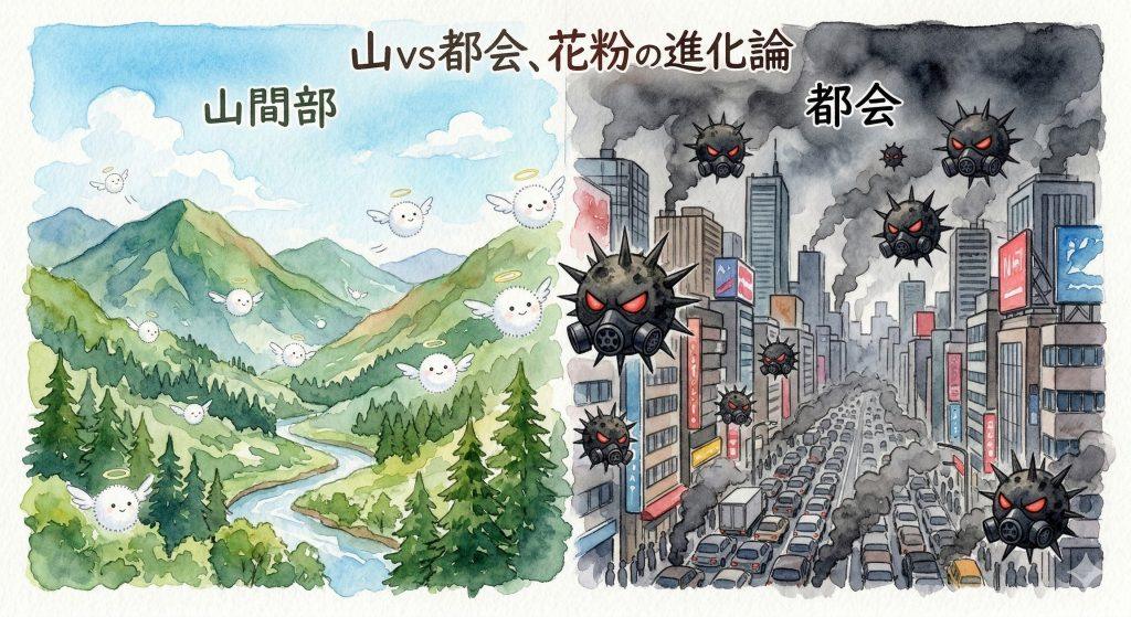 花粉×排気ガスの脅威！都会の花粉症が重くなる理由