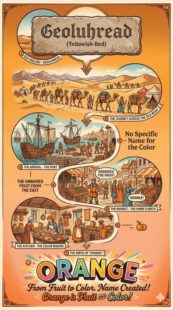 オレンジは果物と色どっちが先？