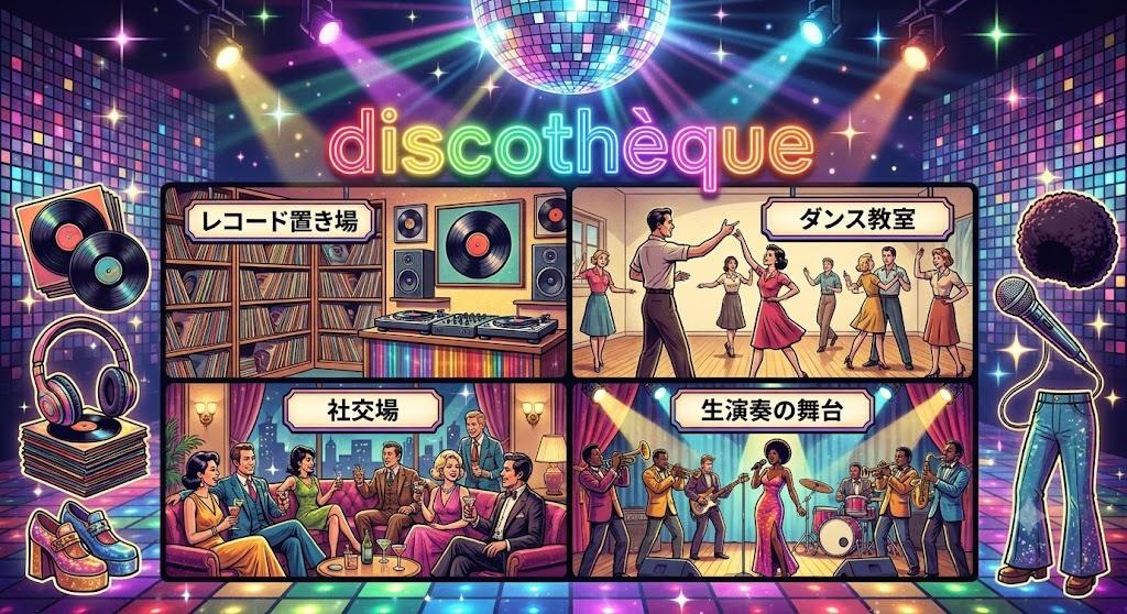 7月22日は「ディスコの日」ですが、ディスコの語源であるフランス語「discothèque」の元々の意味はどれでしょう？