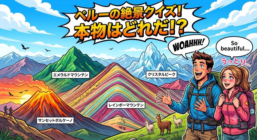 ペルーのアンデス山脈にある山は、その絶景から何と呼ばれている？